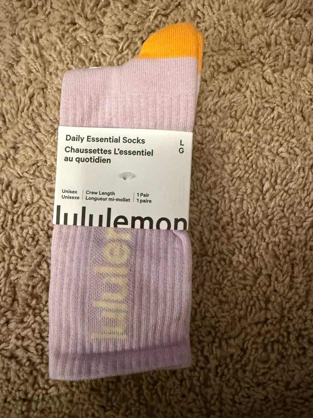lululemon athletica Light Lavender Crew Socks